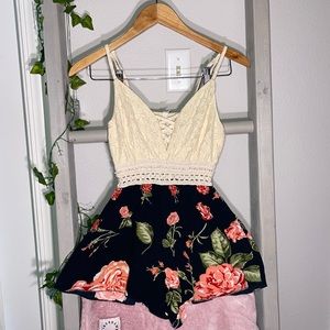 Feathers Floral Cross Romper